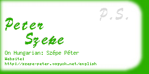 peter szepe business card
